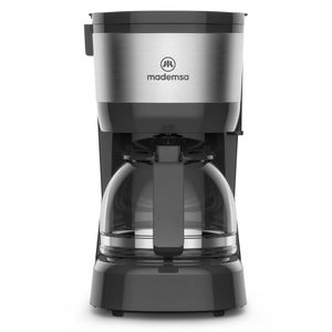 Cafetera Eléctrica Mademsa 0,6L Jarra de Vidrio 600W MCM10 Acero Inoxidable