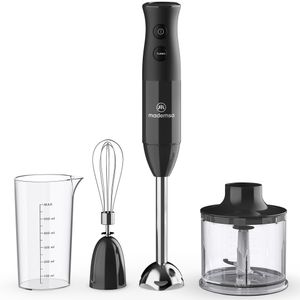 Minipimer 3 en 1 Mademsa con 2 velocidades y Tecnología Súper Textura MIB20 Negro