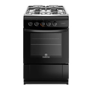 Cocina a Gas 4 Platos Mademsa con LimpiaFácil y Parrillas de Alambrón MV 120 T Negra