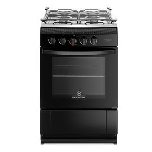 Cocina a Gas 4 Platos Mademsa con LimpiaFácil y Tapa Cubierta MV 210 T Negra