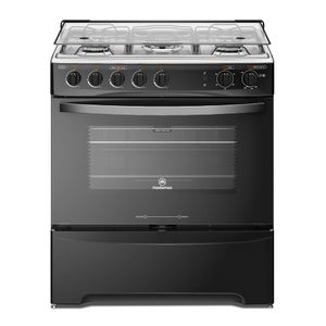 Cocina a Gas 5 Platos Mademsa con Triple Llama y Grill Eléctrico M 940 T Negra