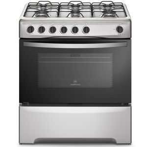 Cocina a Gas 6 Platos Mademsa con LimpiaFácil y Parrillas de Alambrón M 810 T Inox
