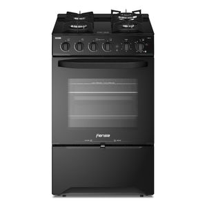 Cocina a Gas 4 Platos Fensa Experience con VaporBake y Cubierta Vidrio F 3000 BT Negra
