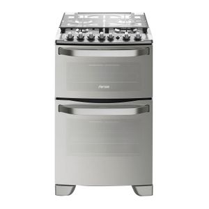 Cocina a Gas 4 Platos Fensa Experience con Doble Horno y Timer Digital 56 DXT Inox