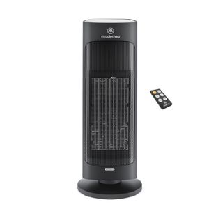 Estufa Eléctrica Mademsa 2000W Digital, Oscilación y Control Remoto EH100 Negra