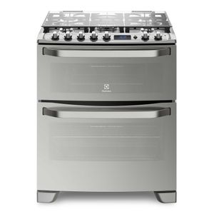 Cocina a Gas 5 Platos Electrolux Experience Doble Horno y Timer Digital 76DXA Inox