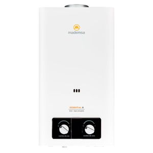 Calefont Gas Licuado Mademsa 8 Litros Tiro Natural Ionizado Essential 8 Eco GL Blanco