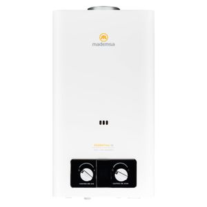 Calefont Gas Licuado Mademsa 10 Litros Tiro Natural Ionizado Essential 10 Eco GL Blanco
